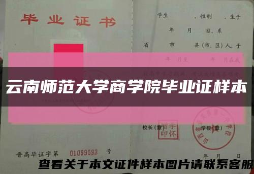 云南师范大学商学院毕业证样本缩略图