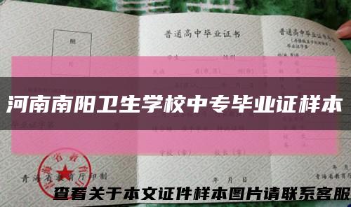 河南南阳卫生学校中专毕业证样本缩略图