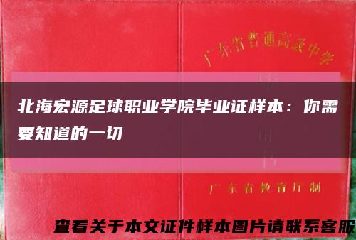 北海宏源足球职业学院毕业证样本：你需要知道的一切缩略图