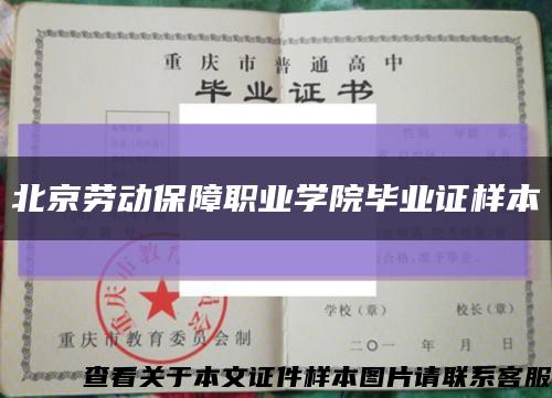 北京劳动保障职业学院毕业证样本缩略图