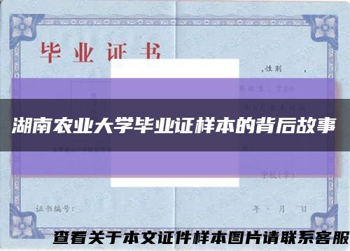 湖南农业大学毕业证样本的背后故事缩略图