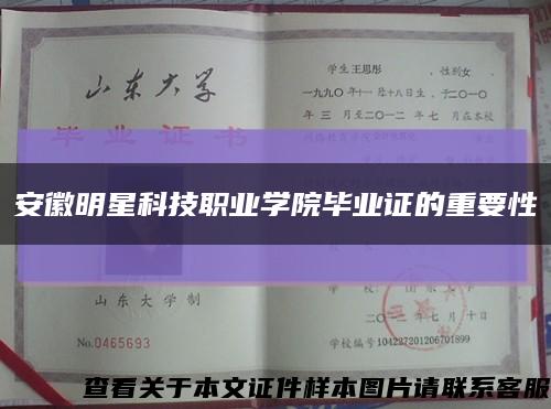 安徽明星科技职业学院毕业证的重要性缩略图