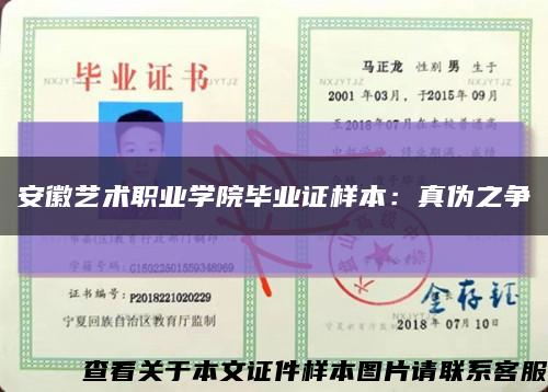 安徽艺术职业学院毕业证样本：真伪之争缩略图
