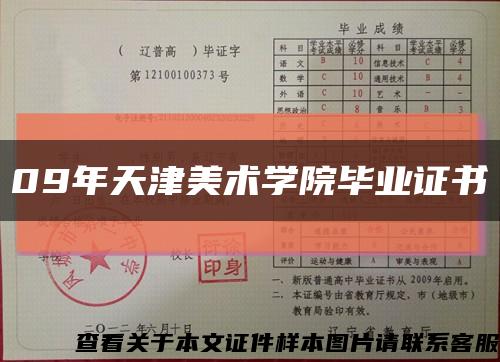 09年天津美术学院毕业证书缩略图