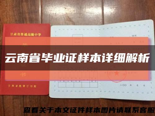 云南省毕业证样本详细解析缩略图