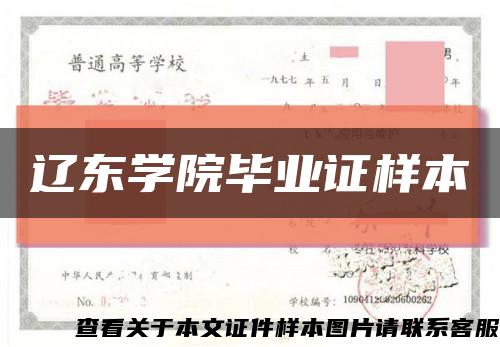 辽东学院毕业证样本缩略图