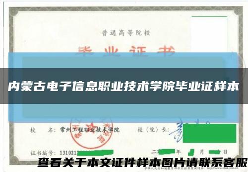 内蒙古电子信息职业技术学院毕业证样本缩略图