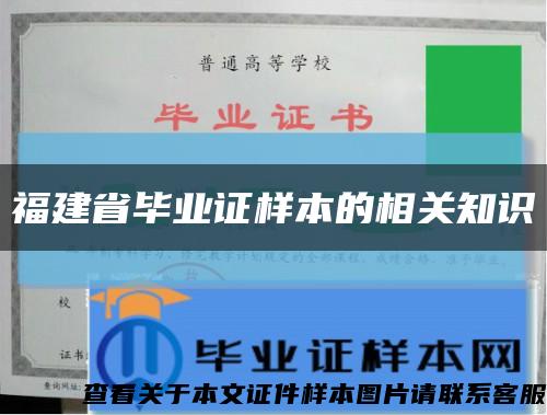 福建省毕业证样本的相关知识缩略图