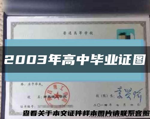 2003年高中毕业证图缩略图