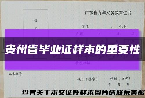 贵州省毕业证样本的重要性缩略图