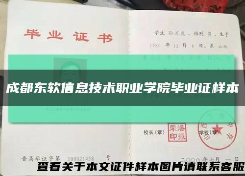 成都东软信息技术职业学院毕业证样本缩略图