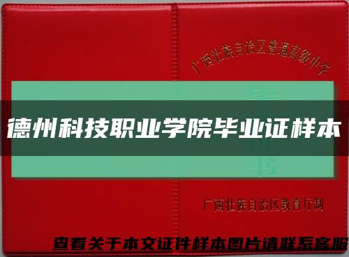 德州科技职业学院毕业证样本缩略图
