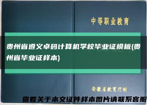 贵州省遵义卓码计算机学校毕业证模板(贵州省毕业证样本)缩略图
