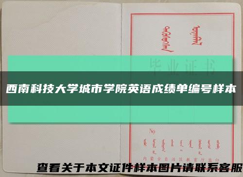 西南科技大学城市学院英语成绩单编号样本缩略图