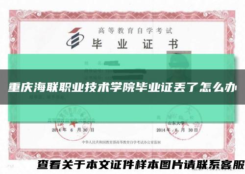 重庆海联职业技术学院毕业证丢了怎么办缩略图