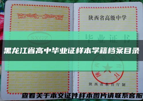 黑龙江省高中毕业证样本学籍档案目录缩略图