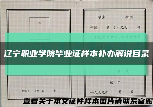 辽宁职业学院毕业证样本补办解说目录缩略图