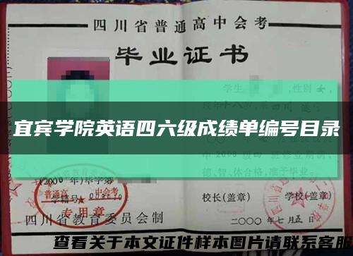 宜宾学院英语四六级成绩单编号目录缩略图