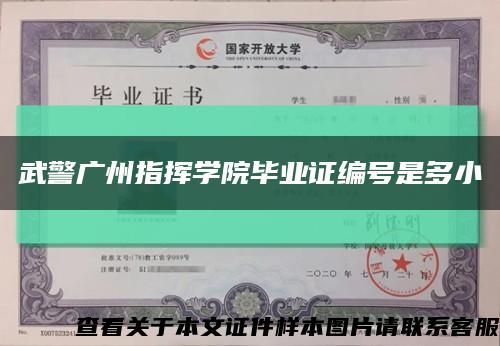 武警广州指挥学院毕业证编号是多小缩略图