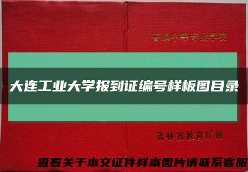 大连工业大学报到证编号样板图目录缩略图
