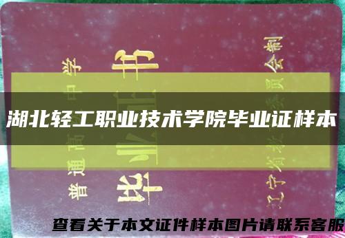 湖北轻工职业技术学院毕业证样本缩略图