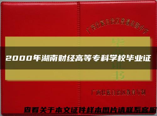 2000年湖南财经高等专科学校毕业证缩略图
