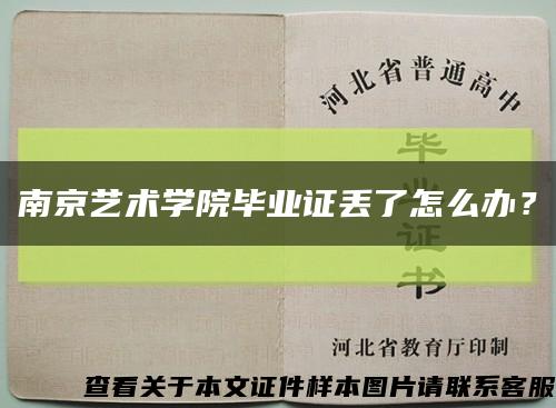 南京艺术学院毕业证丢了怎么办？缩略图