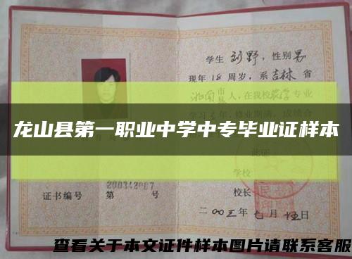 龙山县第一职业中学中专毕业证样本缩略图