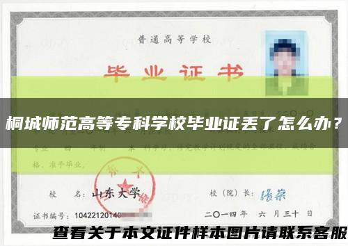桐城师范高等专科学校毕业证丢了怎么办？缩略图