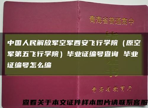 中国人民解放军空军西安飞行学院（原空军第五飞行学院）毕业证编号查询 毕业证编号怎么编缩略图
