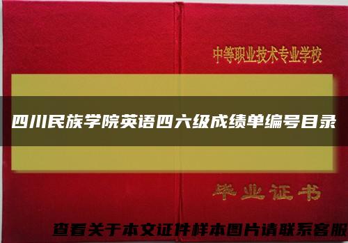 四川民族学院英语四六级成绩单编号目录缩略图