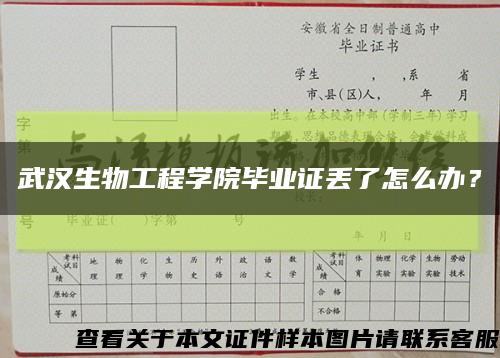 武汉生物工程学院毕业证丢了怎么办？缩略图