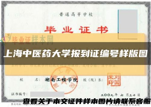 上海中医药大学报到证编号样版图缩略图