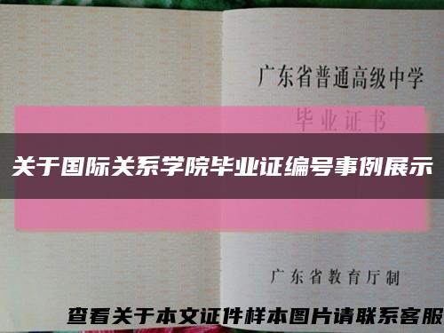 关于国际关系学院毕业证编号事例展示缩略图