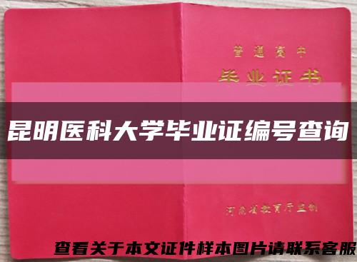 昆明医科大学毕业证编号查询缩略图