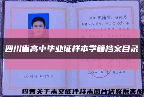 四川省高中毕业证样本学籍档案目录缩略图