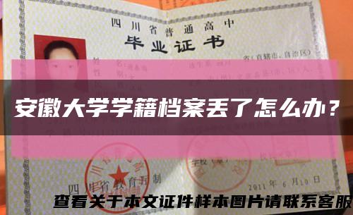 安徽大学学籍档案丢了怎么办？缩略图