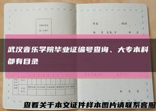 武汉音乐学院毕业证编号查询、大专本科都有目录缩略图