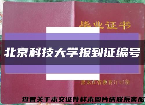 北京科技大学报到证编号缩略图
