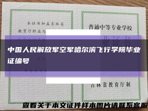 中国人民解放军空军哈尔滨飞行学院毕业证编号缩略图