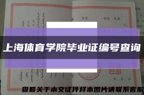上海体育学院毕业证编号查询缩略图