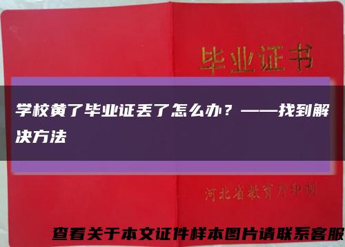 学校黄了毕业证丢了怎么办？——找到解决方法缩略图