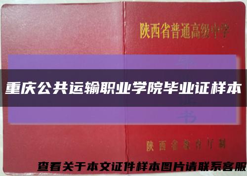 重庆公共运输职业学院毕业证样本缩略图