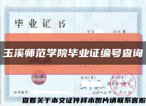 玉溪师范学院毕业证编号查询缩略图