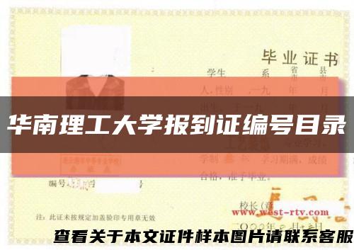 华南理工大学报到证编号目录缩略图
