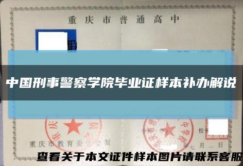中国刑事警察学院毕业证样本补办解说缩略图