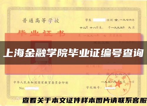 上海金融学院毕业证编号查询缩略图