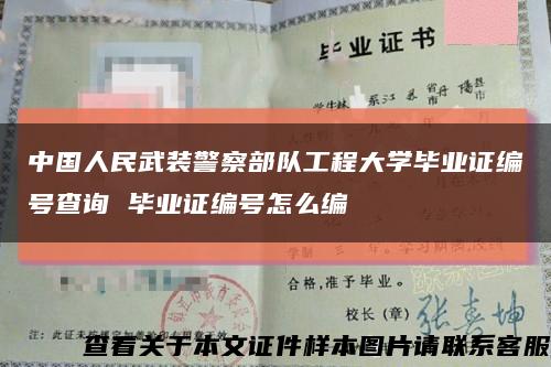 中国人民武装警察部队工程大学毕业证编号查询 毕业证编号怎么编缩略图