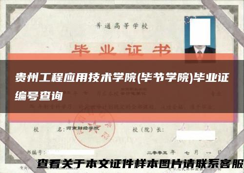 贵州工程应用技术学院(毕节学院)毕业证编号查询缩略图