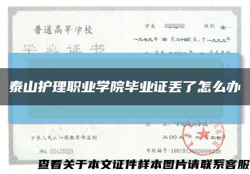 泰山护理职业学院毕业证丢了怎么办缩略图